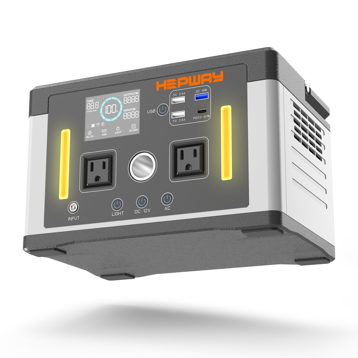 HEPWAY Euler P700 Portable Power Station, 700W 577Wh Solar Generator(US Standard)