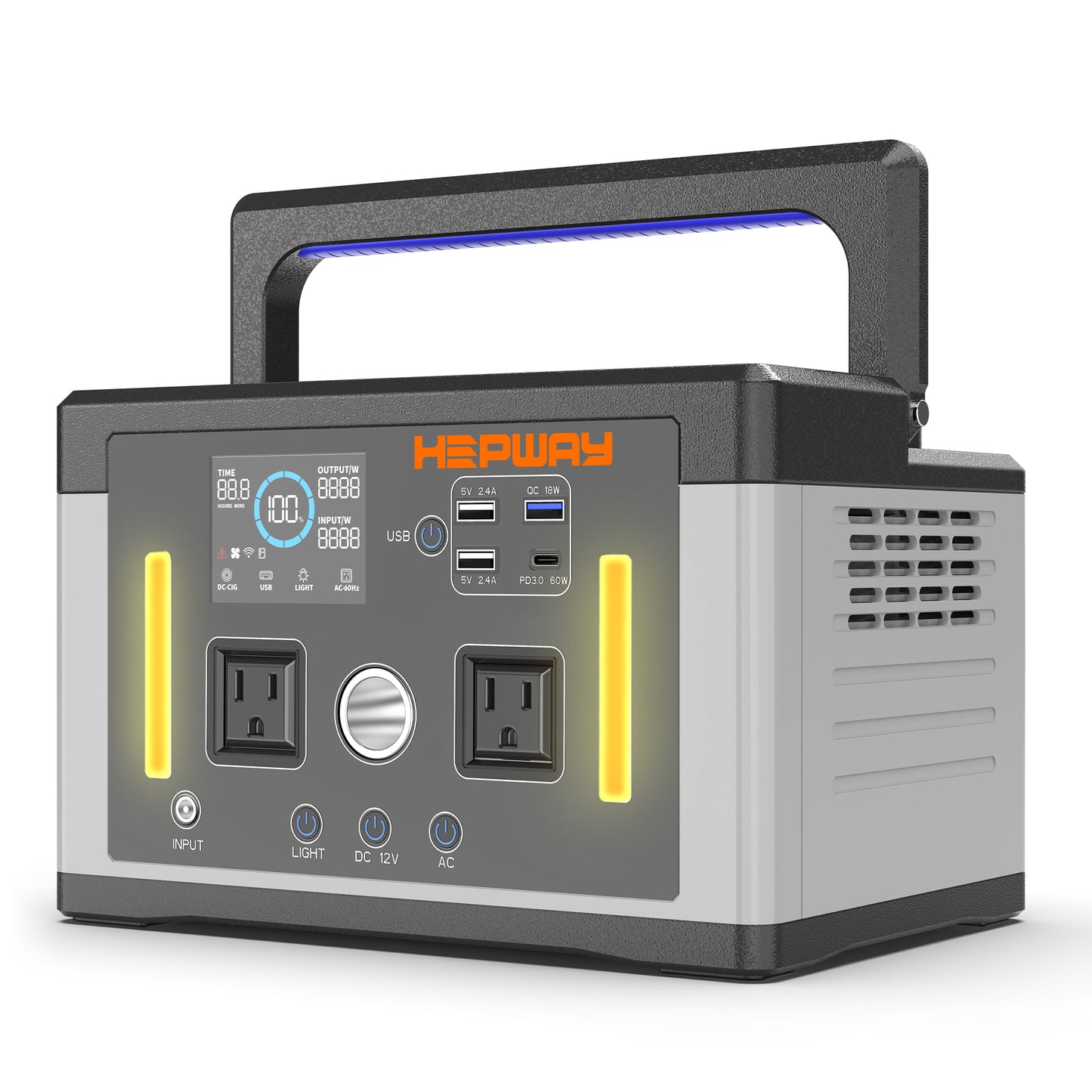 HEPWAY Euler P700 Portable Power Station, 700W 577Wh Solar Generator(US Standard)
