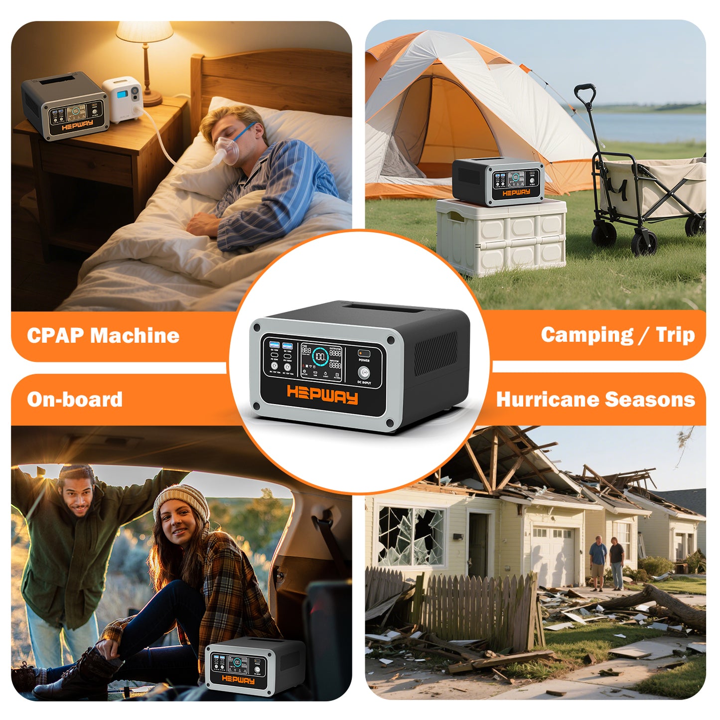 HEPWAY H30 Portable Power Station, 300W 288Wh Solar Generator(US Standard)