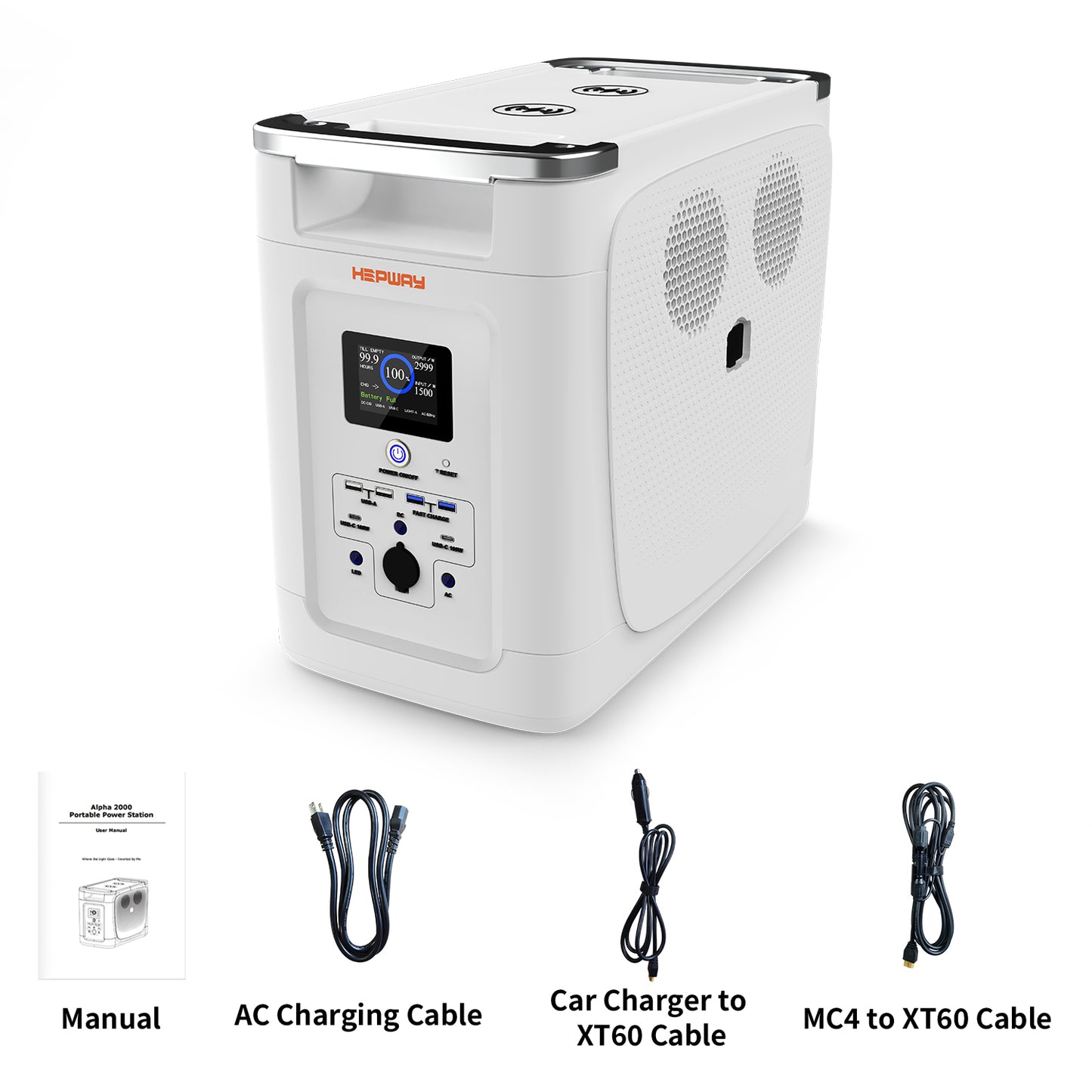 Centrale électrique portable HEPWAY Alpha2000 2000W (extension de support)