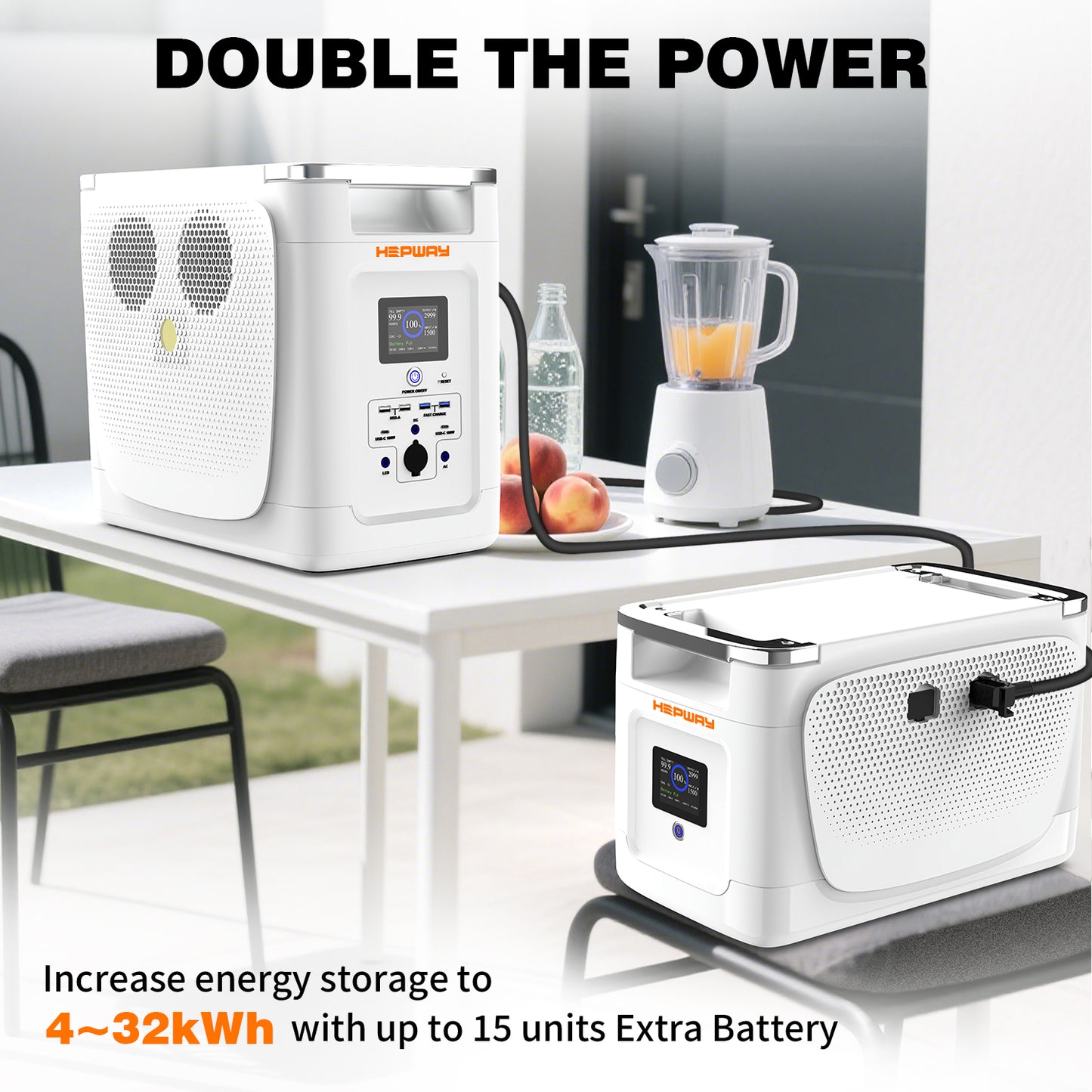 Centrale électrique portable HEPWAY Alpha2000 2000W (extension de support)