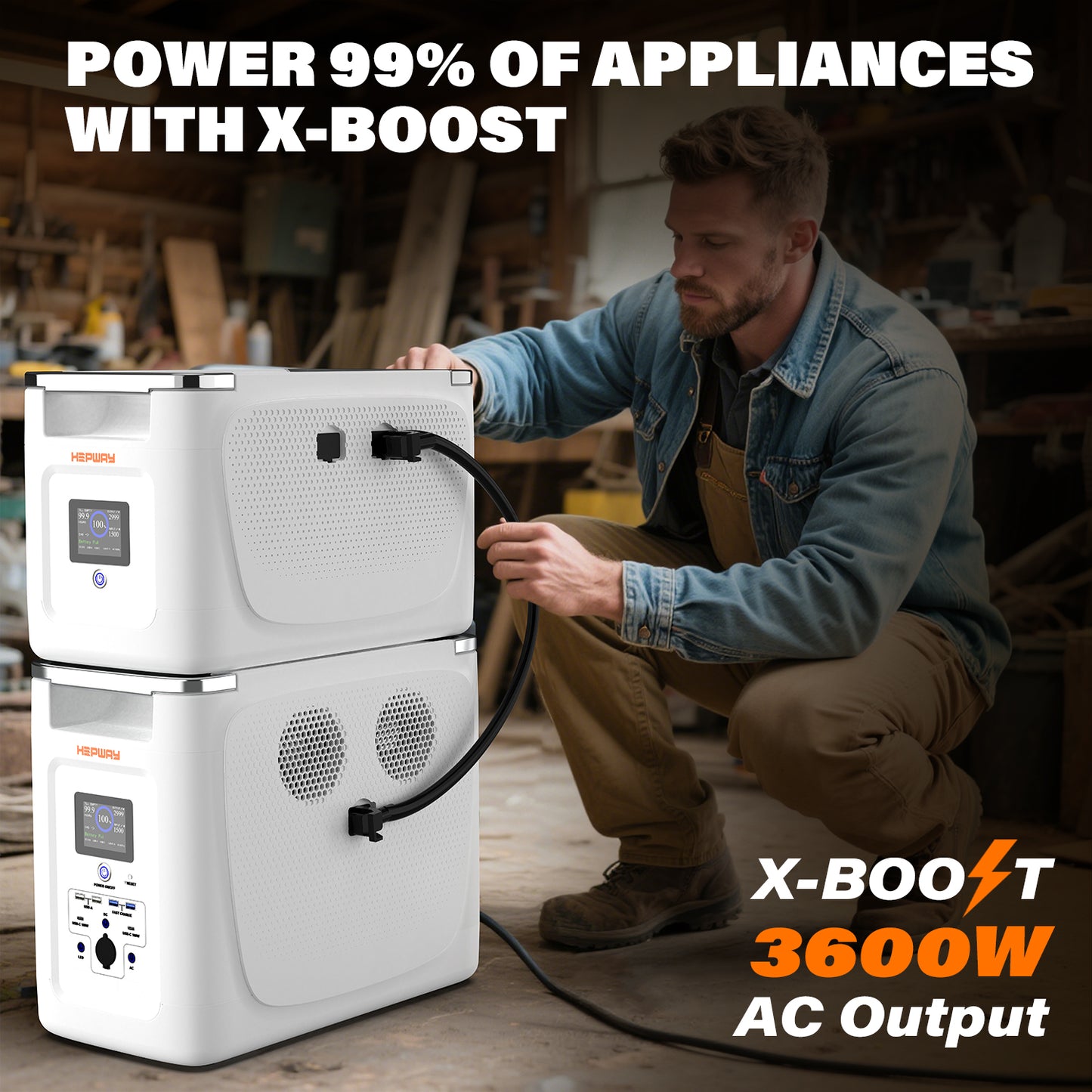Centrale électrique portable HEPWAY Alpha2000 2000W (extension de support)