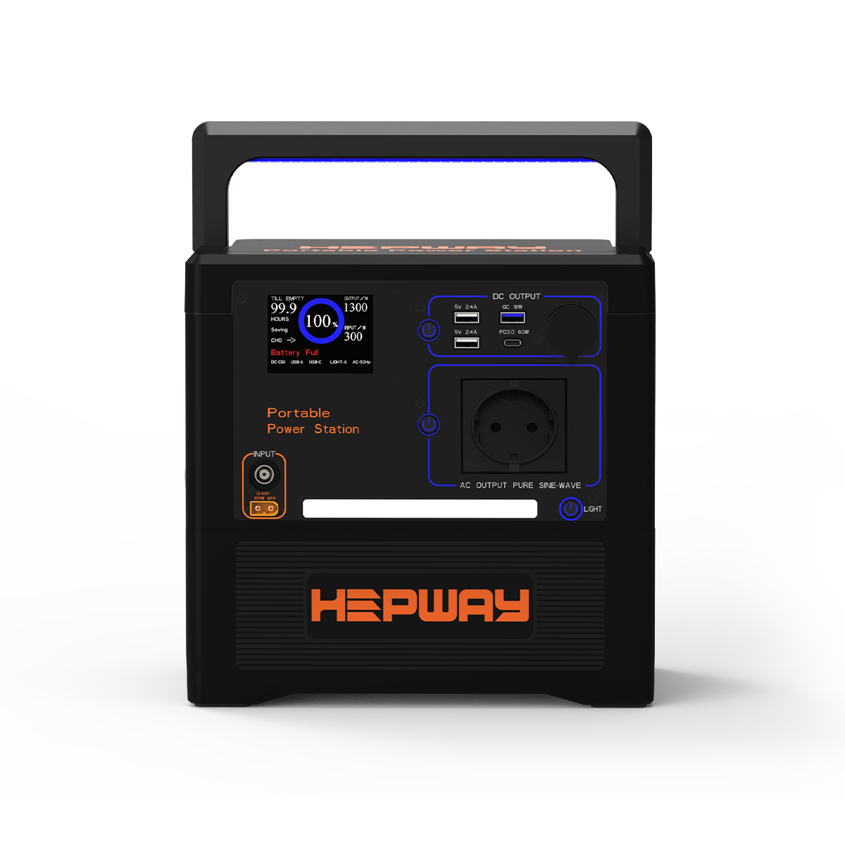 HEPWAY Euler P1300 Portable Power Station, 1300W 1154Wh Solar Generator(EU Standard)