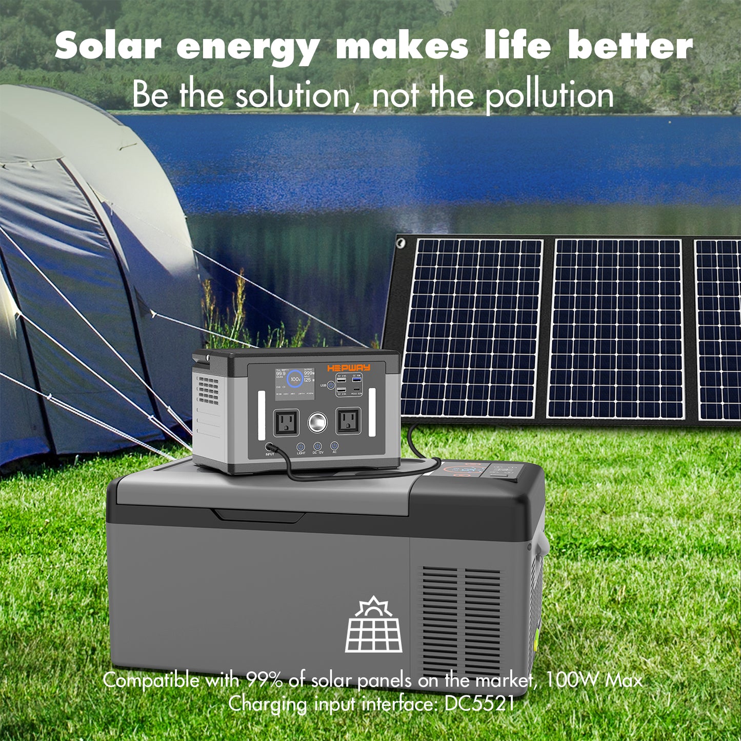 HEPWAY Euler P700 Portable Power Station, 700W 577Wh Solar Generator(US Standard)