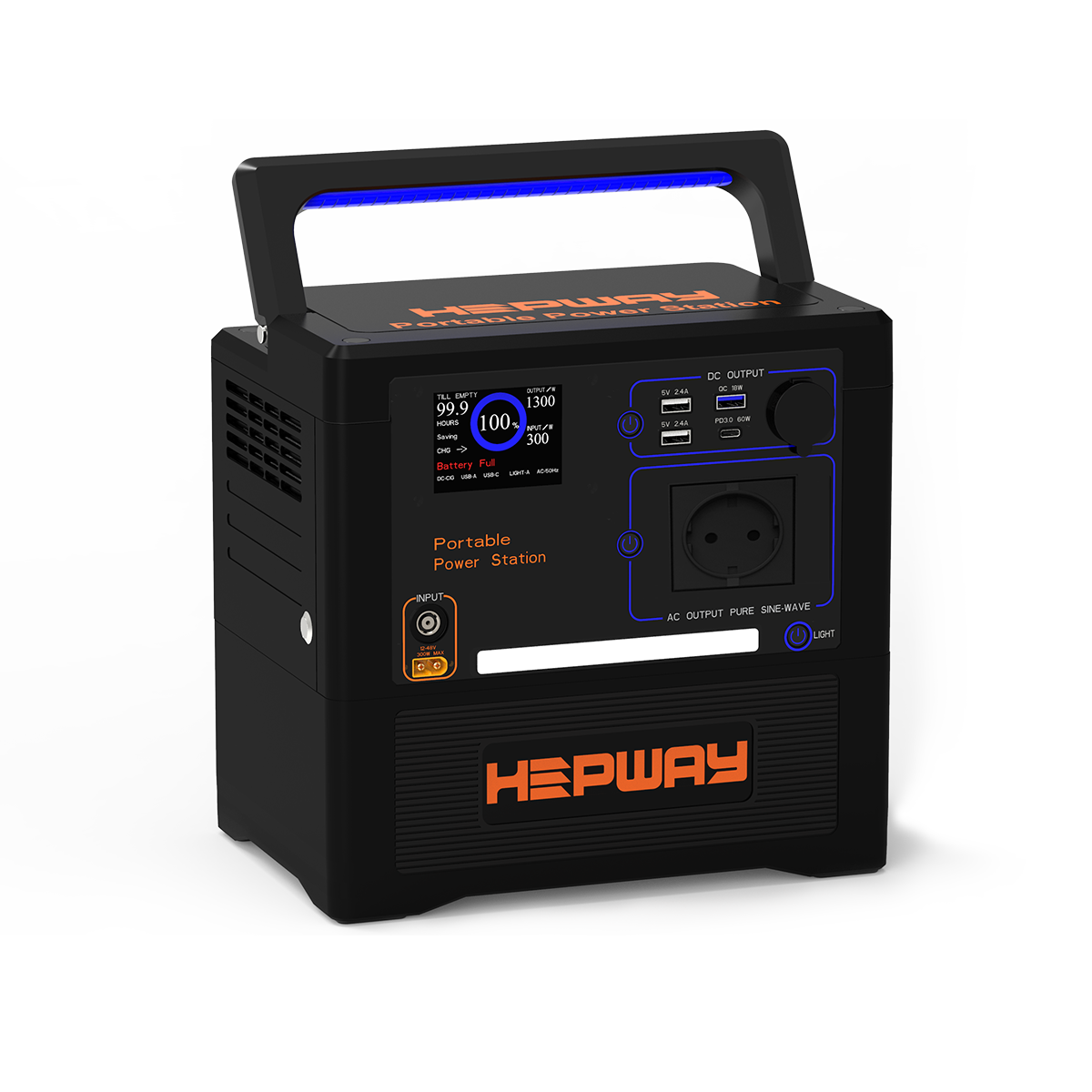 HEPWAY Euler P1300 Portable Power Station, 1300W 1154Wh Solar Generator(EU Standard)