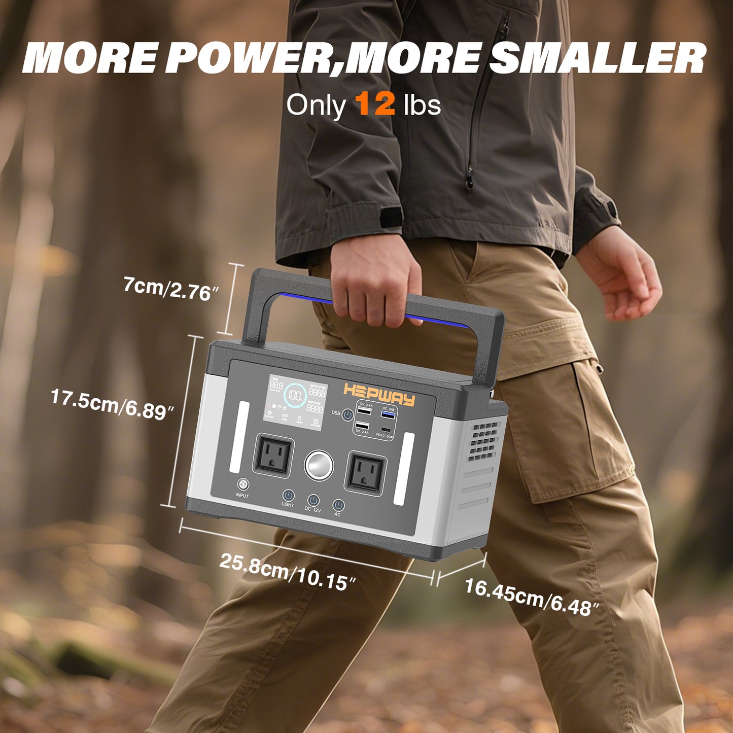 HEPWAY Euler P700 Portable Power Station, 700W 577Wh Solar Generator(US Standard)