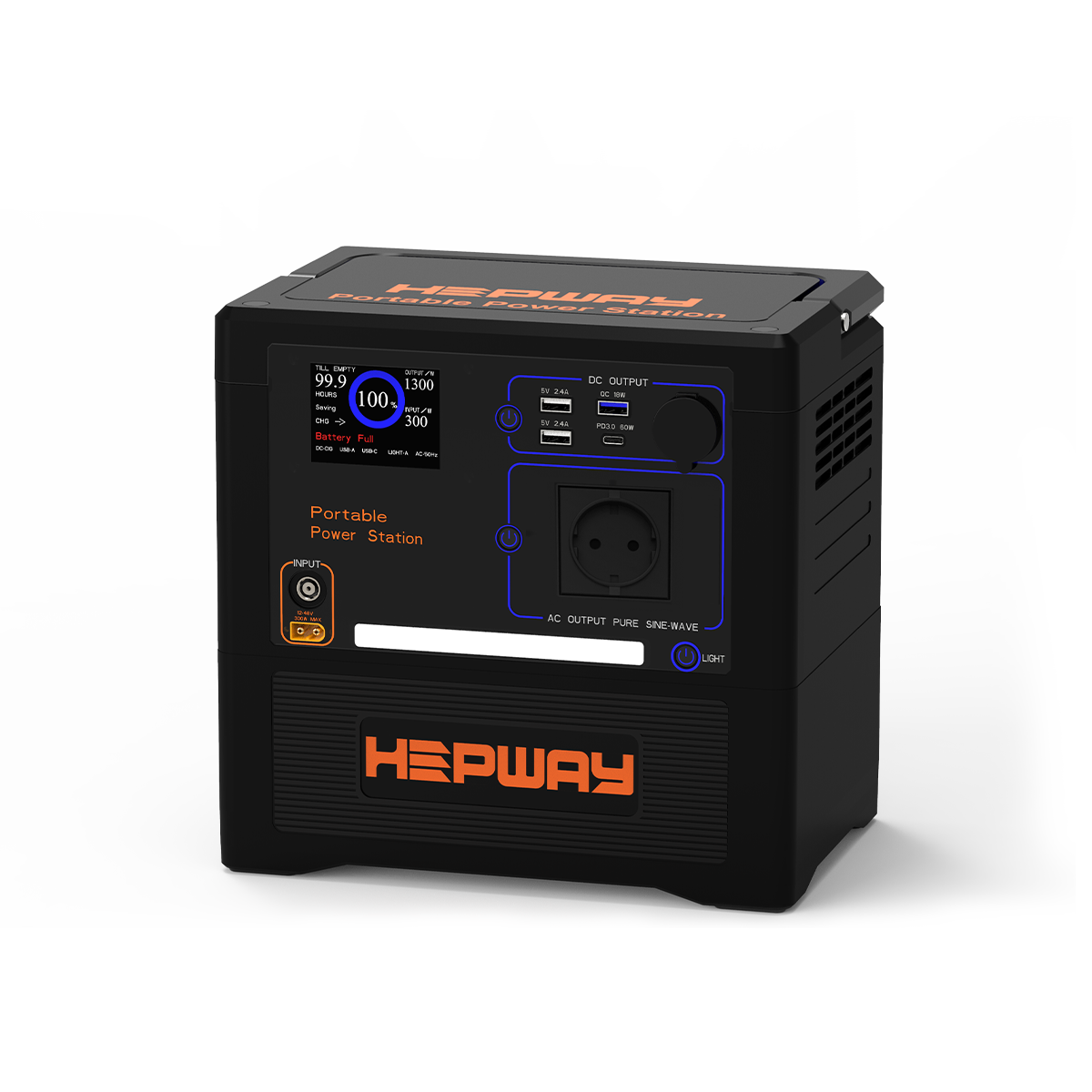 HEPWAY Euler P1300 Portable Power Station, 1300W 1154Wh Solar Generator(EU Standard)