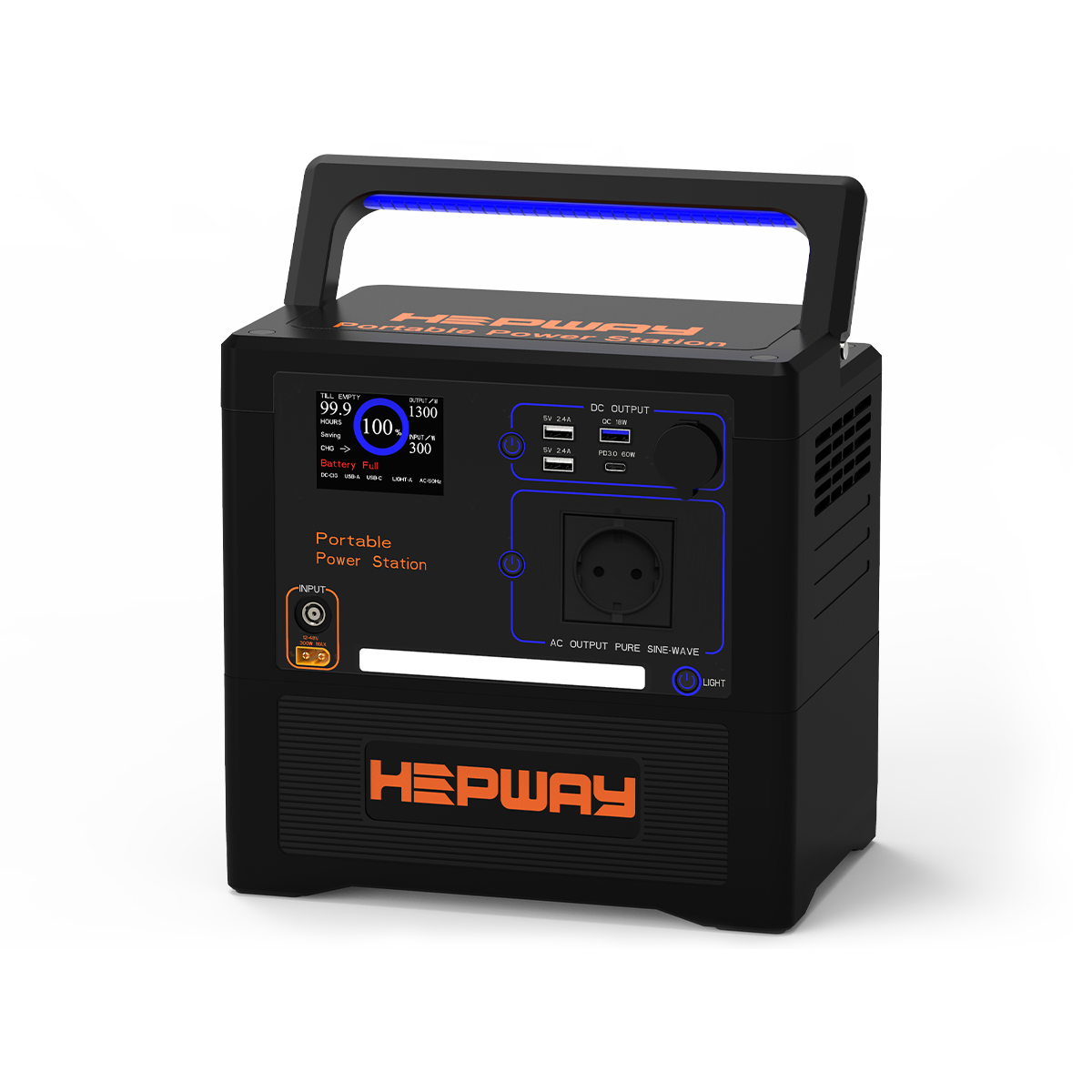 HEPWAY Euler P1300 Portable Power Station, 1300W 1154Wh Solar Generator(EU Standard)