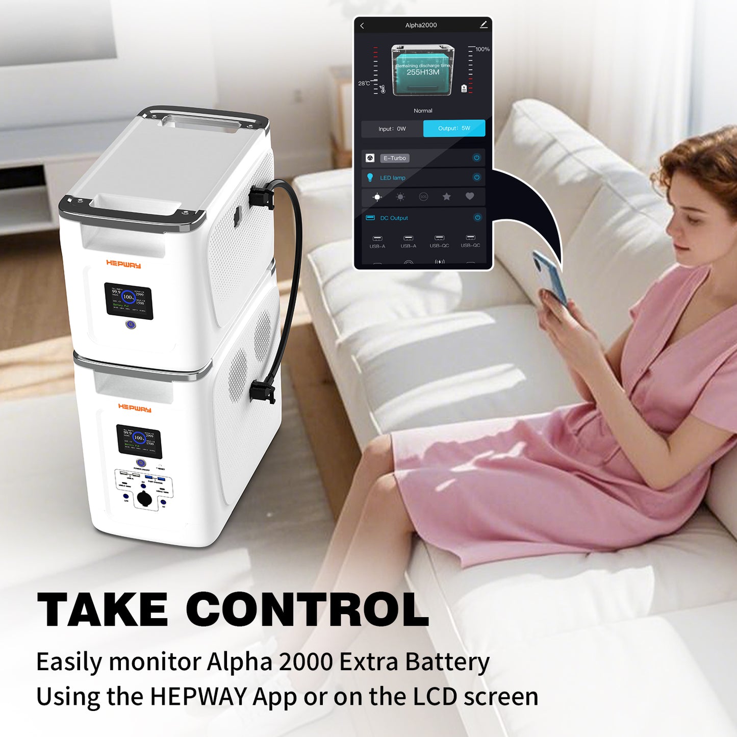 Centrale électrique portable HEPWAY Alpha2000 2000W (extension de support)