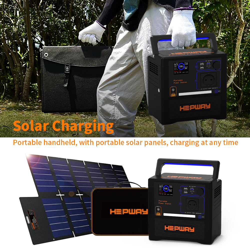 HEPWAY Euler P1300 Portable Power Station, 1300W 1154Wh Solar Generator(EU Standard)