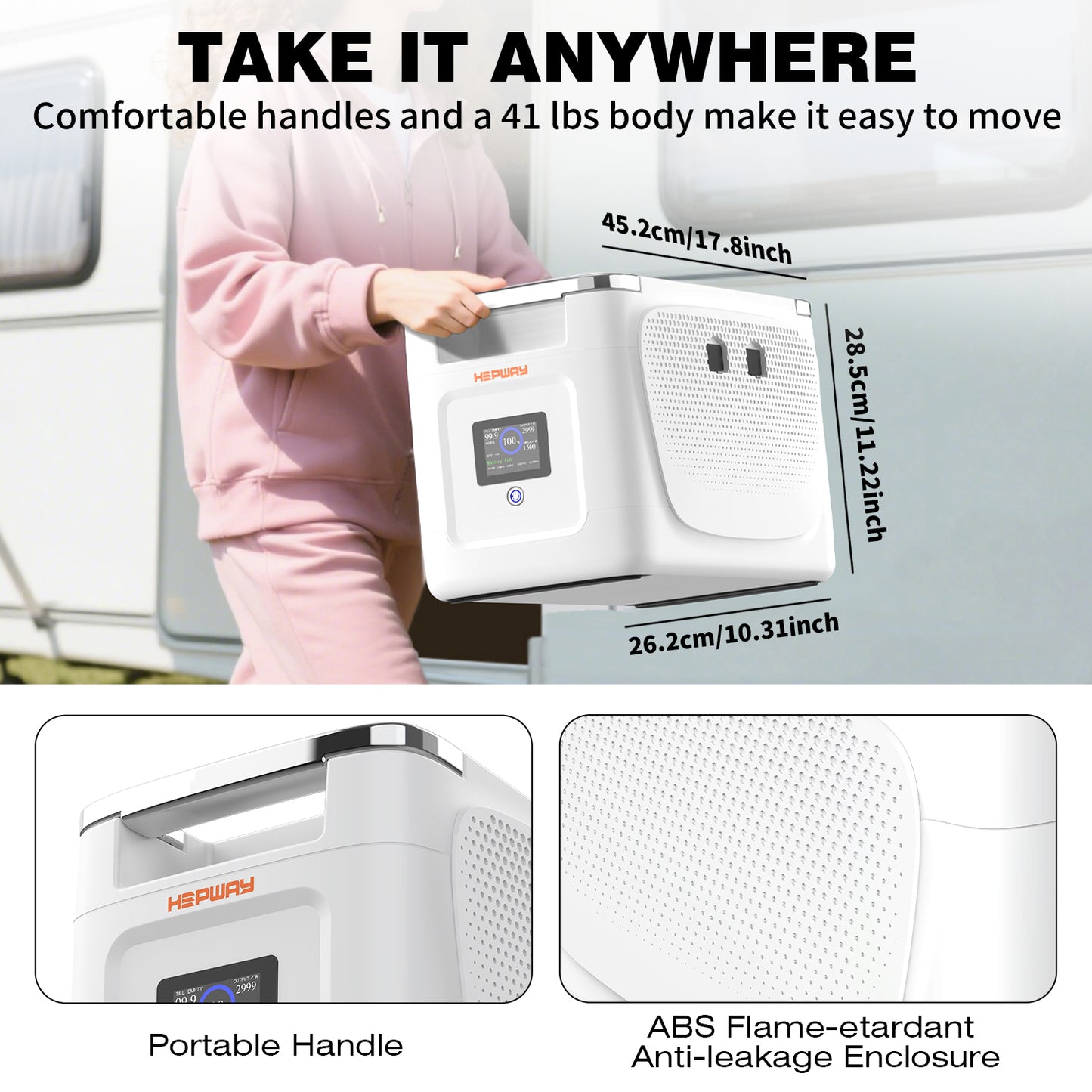 Centrale électrique portable HEPWAY Alpha2000 2000W (extension de support)