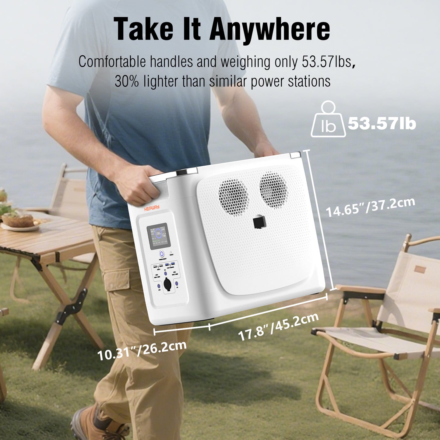 HEPWAY Alpha 2000 Portable Power Station, 2000W 2048Wh Solar Generator(US Standard)