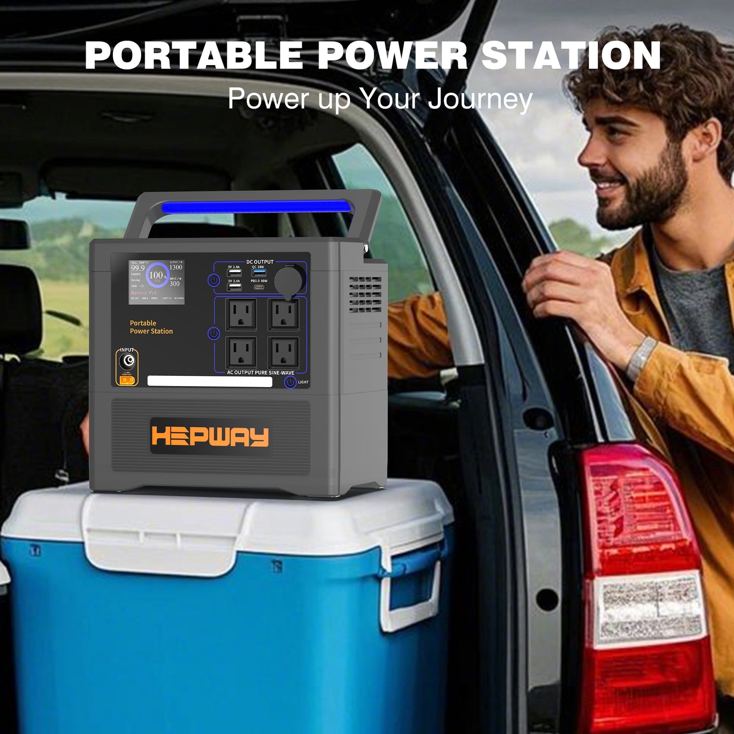 HEPWAY Euler P1300 Portable Power Station, 1300W 1154Wh Solar Generator(US Standard)