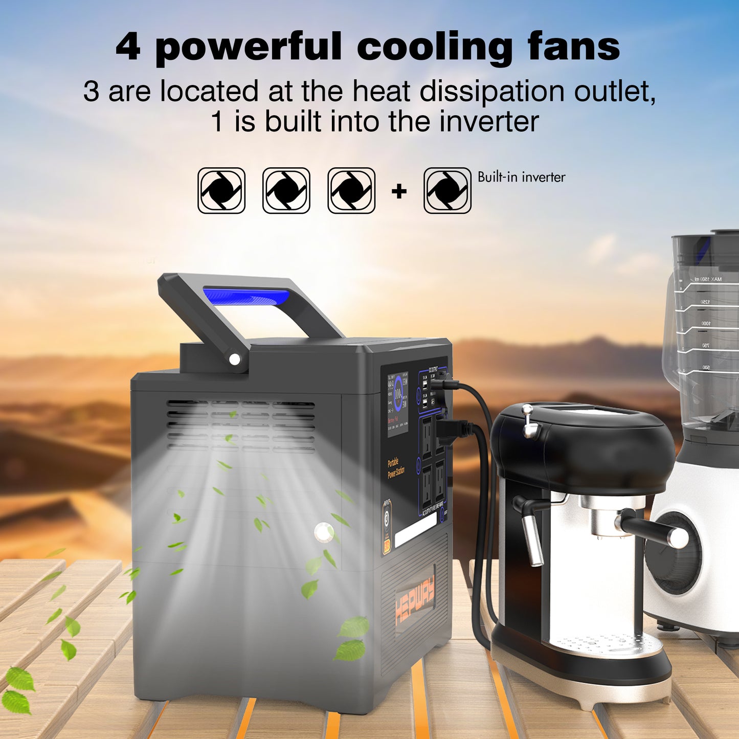 HEPWAY Euler P1300 Portable Power Station, 1300W 1154Wh Solar Generator(US Standard)