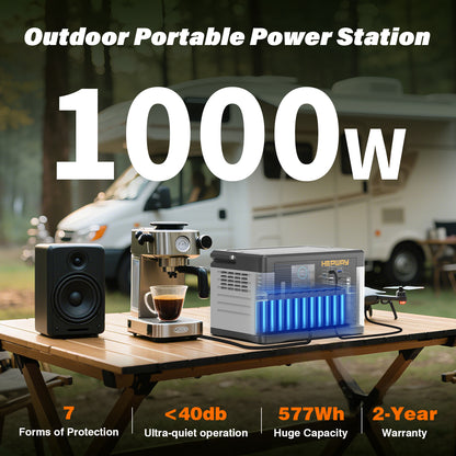 HEPWAY Euler P700 Portable Power Station, 700W 577Wh Solar Generator(US Standard)