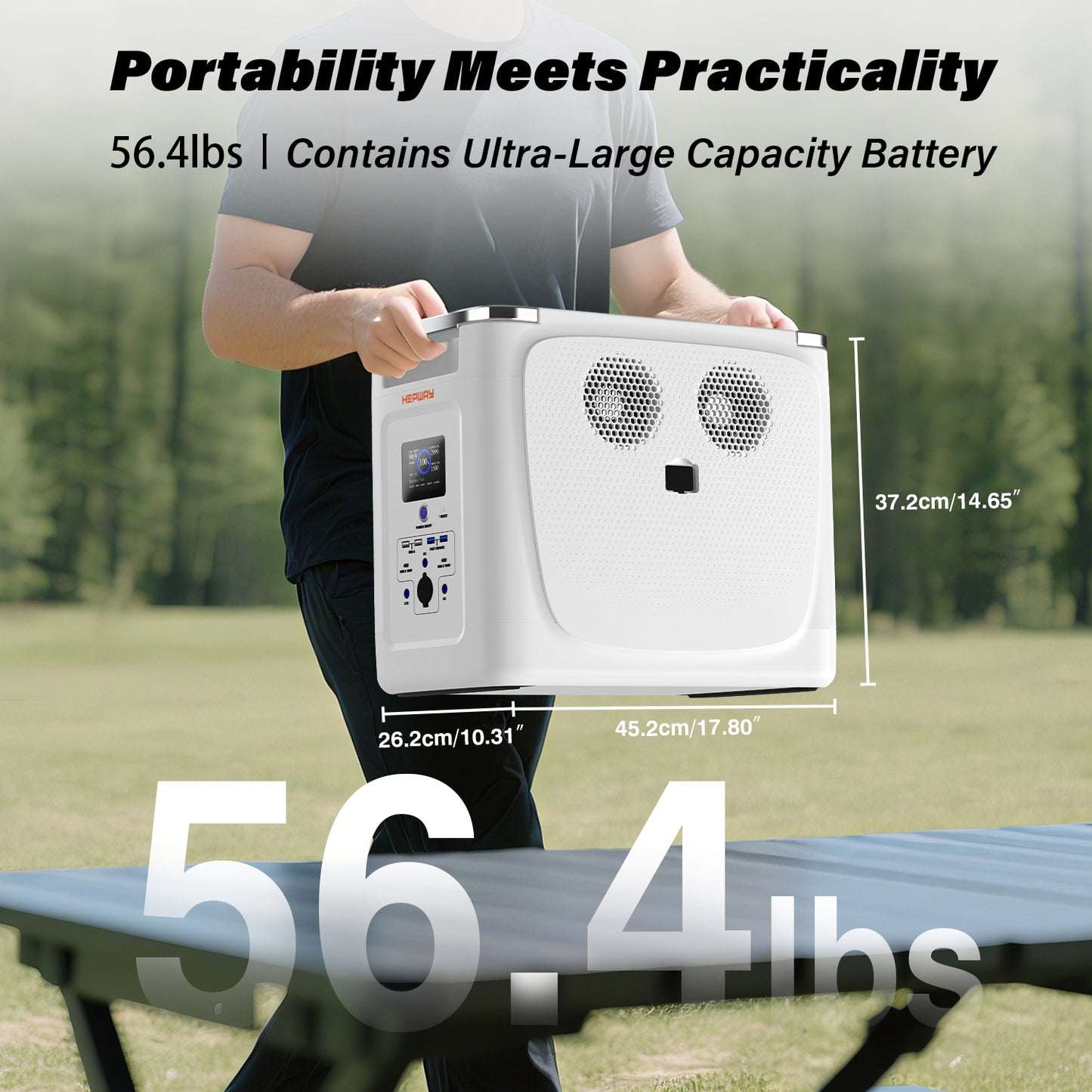 HEPWAY Alpha 2000 Portable Power Station, 2000W 2048Wh Solar Generator(US Standard)