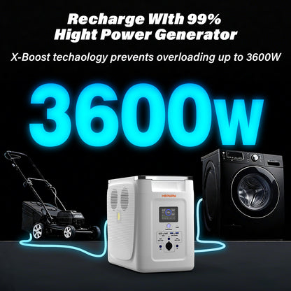 HEPWAY Alpha 2000 Portable Power Station, 2000W 2048Wh Solar Generator(US Standard)
