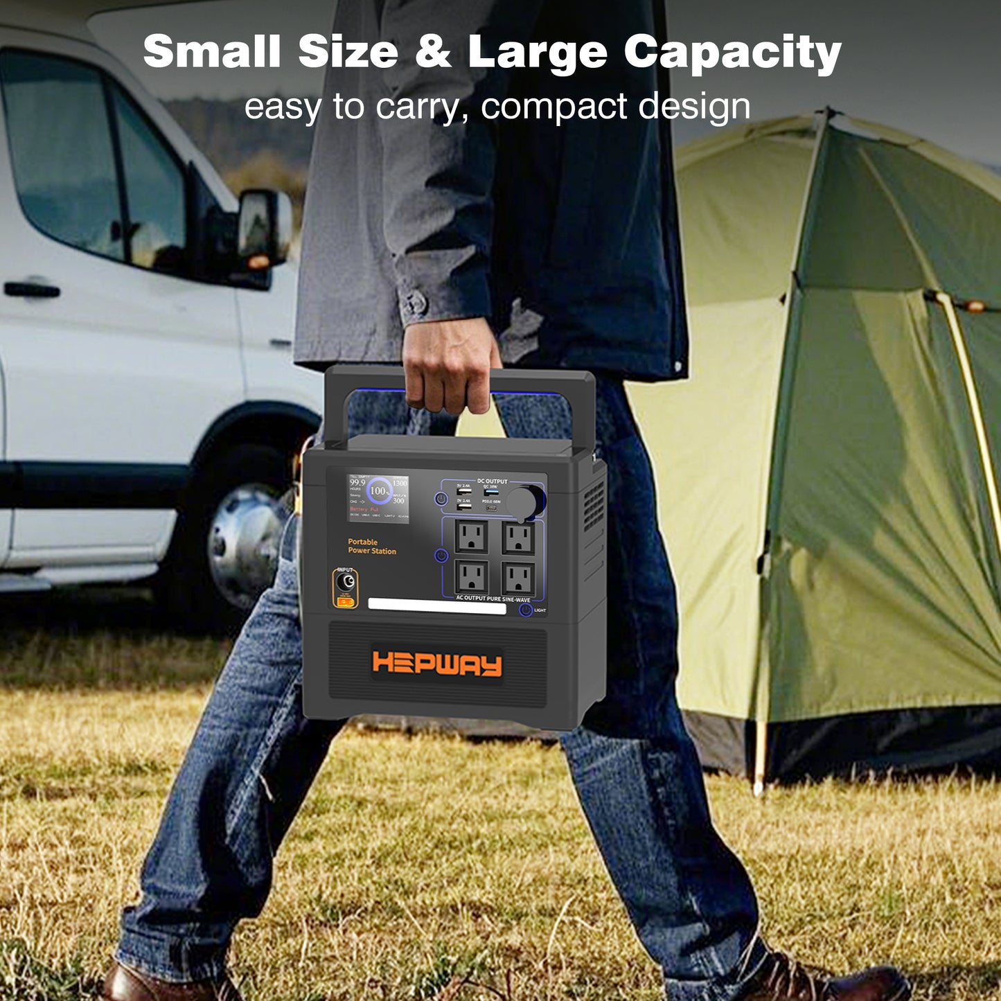 HEPWAY Euler P1300 Portable Power Station, 1300W 1154Wh Solar Generator(US Standard)