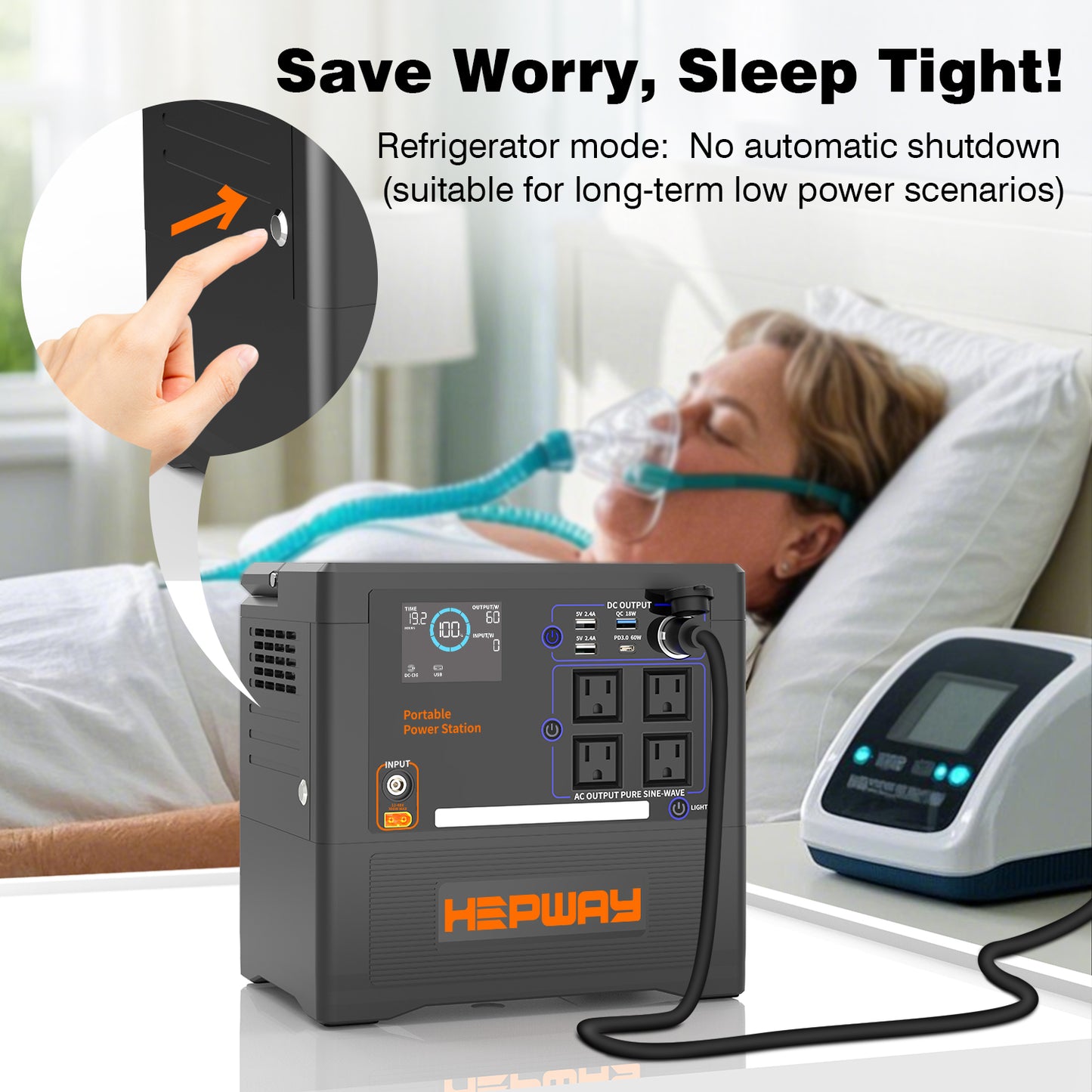 HEPWAY Euler P1300 Portable Power Station, 1300W 1154Wh Solar Generator(US Standard)